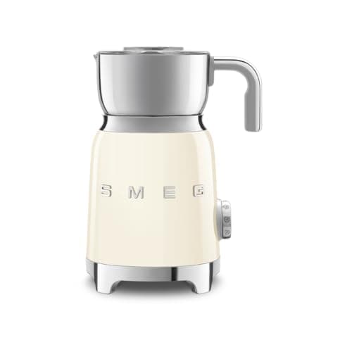 SMEG Retro 50's Style Milk Frother with 2 Disks 6 Preset Programs Hot or Cold Frothing and Induction Heating (Cream)