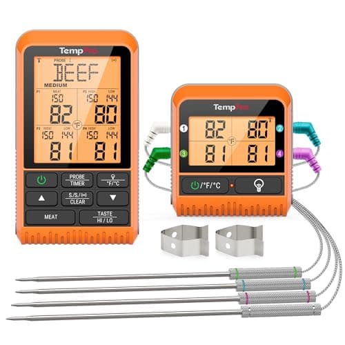 TempPro TP829 1000ft Wireless Meat Thermometer Digital for Grilling and Smoking