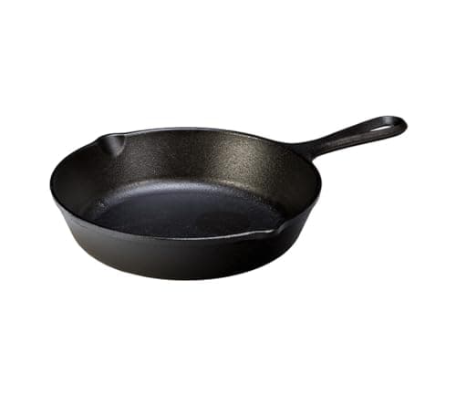 Lodge 8 Inch Cast Iron Pre-Seasoned Skillet – Signature Teardrop Handle - Use in the Oven, on the Stove, on the Grill, or Over a Campfire, Black