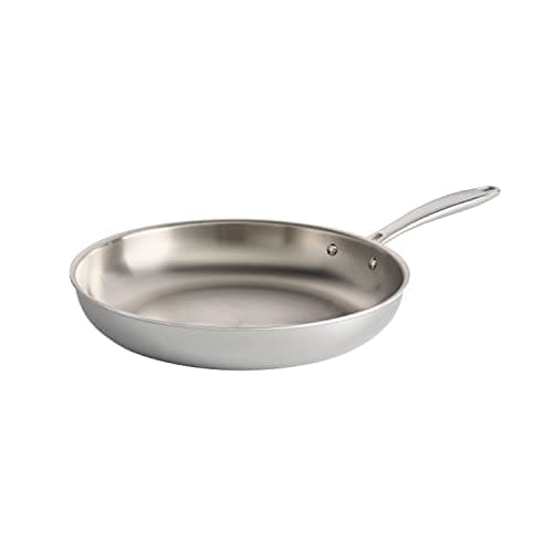 Tramontina Signature Tri-Ply Clad Stainless Steel 12-Inch Large Frying Pan, Induction-Ready Skillet, Dishwasher-Safe, NSF-Certified, Made in Brazil