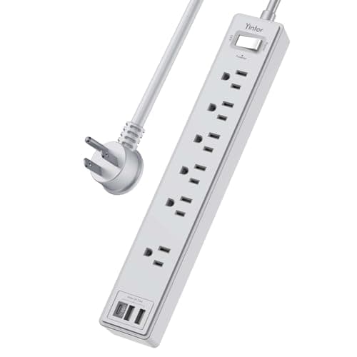 6Ft Power Strip Surge Protector - Yintar Extension Cord with 6 AC Outlets and 3 USB Ports