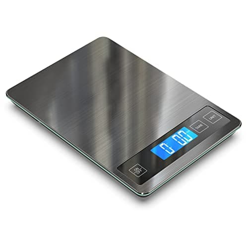 Nicewell Food Scale, 22lbs Digital Kitchen Grey Stainless Steel Scale Weight Grams and oz for Cooking Baking, 1g/0.1oz Precise Graduation,Tempered Glass (Dark Gray)