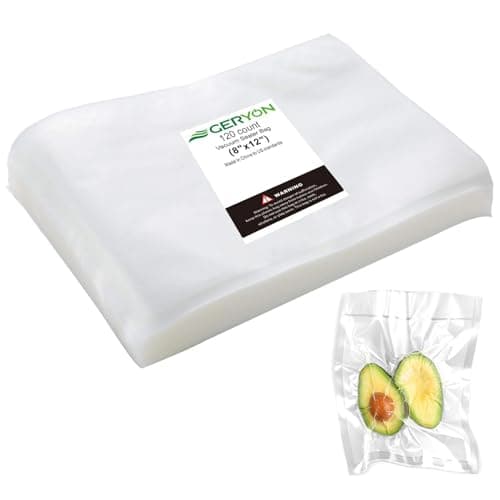 GERYON Vacuum Sealer Bags, 120 count 8"x12" Pre-Cut Food Sealer Bags Fit for Geryon and other Vacuum Sealer Machine