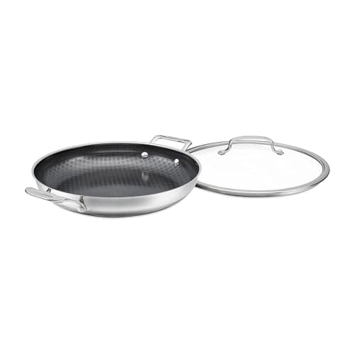 Cuisinart FusionPlus Hybrid Nonstick Stainless Steel Cookware, 12-Inch Everyday Pan with Cover, PFAS-Free PURELYSEAR Ceramic Technology, Scratch Proof, Wide Grip Handles, Dishwasher Safe