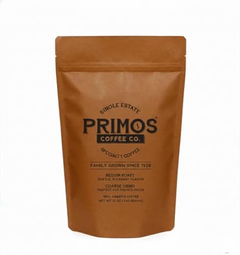 French Press Specialty Coffee, Coarse Ground, Primos Coffee Co (Medium Roast, 12 Oz)