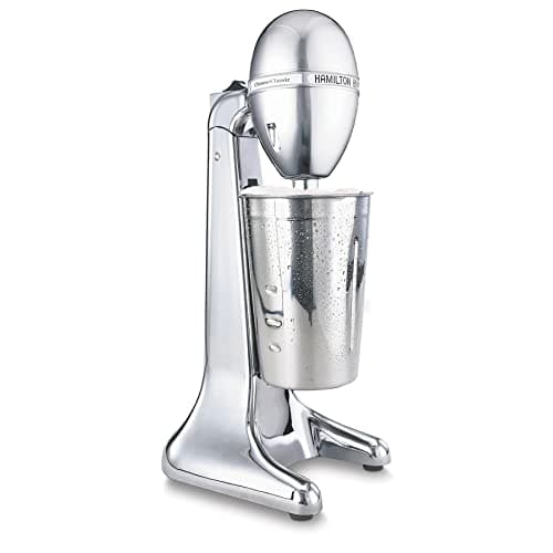 Hamilton Beach DrinkMaster Electric Drink Mixer, Retro Milkshake Maker & Milk Frother, 2 Speeds, Extra-Large 28 oz. Stainless Steel Cup, Classic Chrome