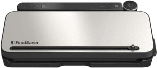 FoodSaver Vacuum Sealer Machine with 4 Settings Including Pulse and Marinate with Sealer Bags and Roll, Handheld Vaccum Sealer for Airtight Food Storage and Sous Vide, Black