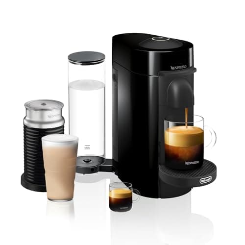 Nespresso VertuoPlus Coffee and Espresso Machine by De'Longhi with Milk Frother, Ink Black