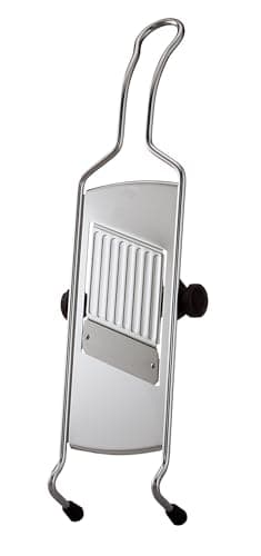 Rosle 95028 Stainless Steel Adjustable Gourmet Food Slicer Hand-Held Mandoline With Hand Guard
