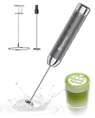 Maestri House Rechargeable Milk Frother with Stepless Speed Control, LunaFro 2.0 Handheld Electric Foam Maker Waterproof Drink Mixer Foamer for Lattes, Cappuccino