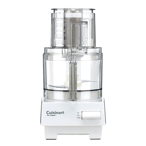 Cuisinart 7-Cup Pro Classic Food Processor, 600-Watt Motor, Vegetable Chopper & Blender for Mincing, Dicing, Shredding, Puree & Kneading Dough, DLC-10SYP1, White