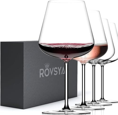 Red Wine Glasses Set of 4, 28 oz Large Wine Glasses, Hand Blown Crystal Clearer, Lighter for Tasting, Unique Gifts for Anniversary, Birthday, Wedding, Father's Day