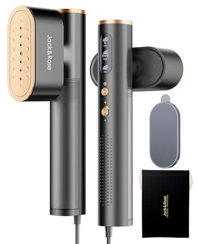 Jack & Rose Travel Steamer for Clothes,100-220V Portable Iron,15s Heat Up,Steamer & Iron 2 In 1, Travel Size,Large Ceramic Heat Panel,for Global & Europe