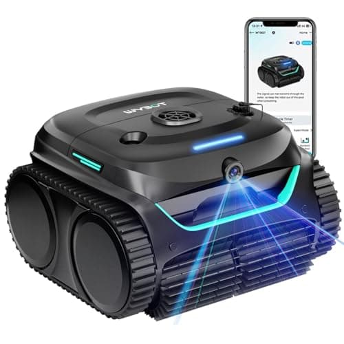WYBOT C2 Vision AI Camera Cordless Pool Cleaner Robot for Inground Pools, 8 Mode Robotic Pool Cleaner, Utra-fine Filtration, Powerful Suction, Wall Climbing, Waterline Cleaning, Black