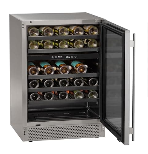 Marvel Northland Collection 24” Dual Zone Undercounter Wine Refrigerator, 5 Full-Extension Wine Racks, Stores up to 45 Bottles of Wine, Indoor/Outdoor Rated