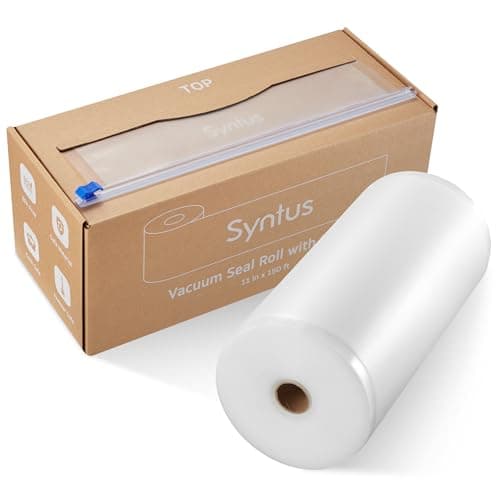 Syntus 11" x 150' Vacuum Sealer Bags for Food with Cutter, Vacuum Sealer Bags Roll Keeper BPA-free Heavy-duty Commercial Grade for Food Storage, Meal Prep and Sous Vide