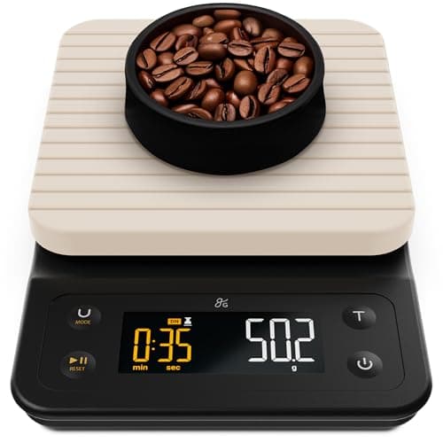 Greater Goods Coffee Scale with Timer – 0.1g Precision Digital Coffee & Espresso Scale for Pour-Over, Coffee Bean Weighing, Barista Brewing, Waterproof Cover, 3kg Capacity (Birch White)