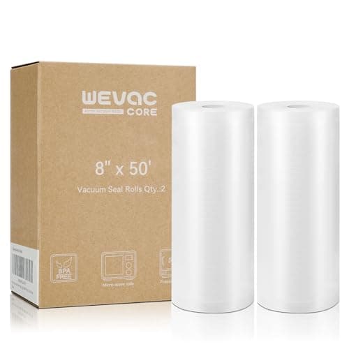Wevac Vacuum Sealer Bags 8x50 Rolls 2 pack for Food Saver, Seal a Meal, Weston