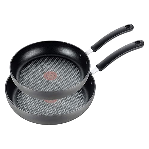 T-Fal Ultimate Hard Anodized Nonstick Fry Pan Set 2 Piece, 8, 10 Inch, Oven Broiler Safe 400F, Kitchen, Cookware, Pots and Pans Set Non Stick, Frying Pans, Dishwasher Safe, Black