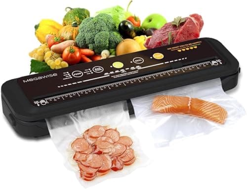Updated Vacuum Sealer Machine,MEGAWISE Food Sealer w/Starter Kit (Black)