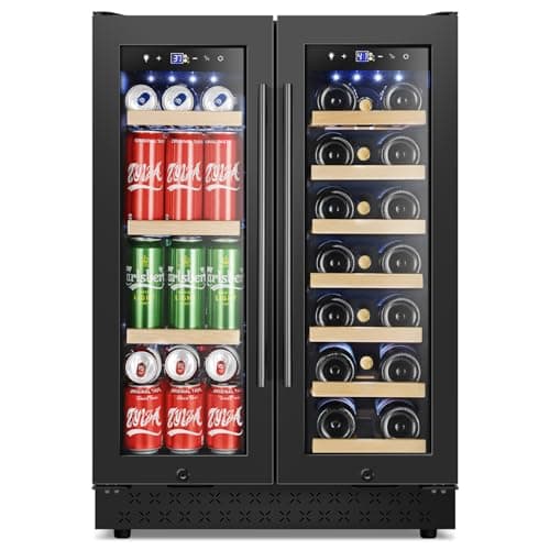 Tylza 24 Inch Wine and Beverage Refrigerator, Dual Zone