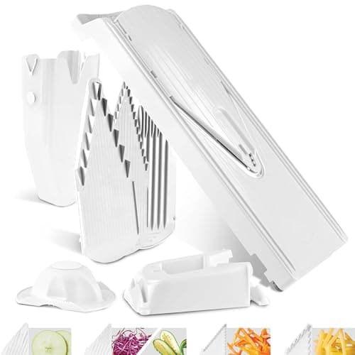 Börner Vegetable Slicer V3 (Professional Set) • Multifunctional & Adjustable Vegetable V‑Slicer • For Slices, Julienne, Dices • Stainless Steel V‑Blade • Kitchen Slicer Set • Color: White