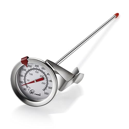 KT THERMO Candy/Deep Fry Thermometer with Instant Read,Dial Thermometer,12" Stainless Steel Stem Meat Cooking Thermometer,Best for Turkey,BBQ,Grill,Analog display