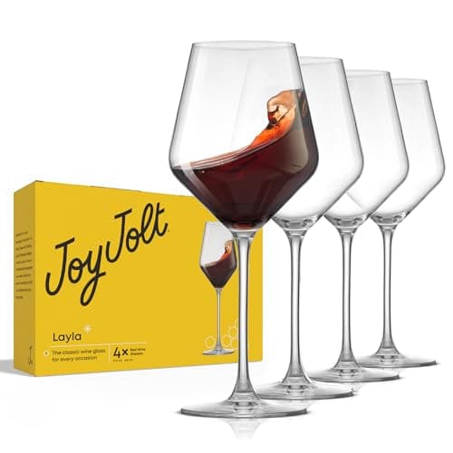 JoyJolt Layla Italian Red Wine Glasses, Set of 4, 17 oz Clear – Made in Europe