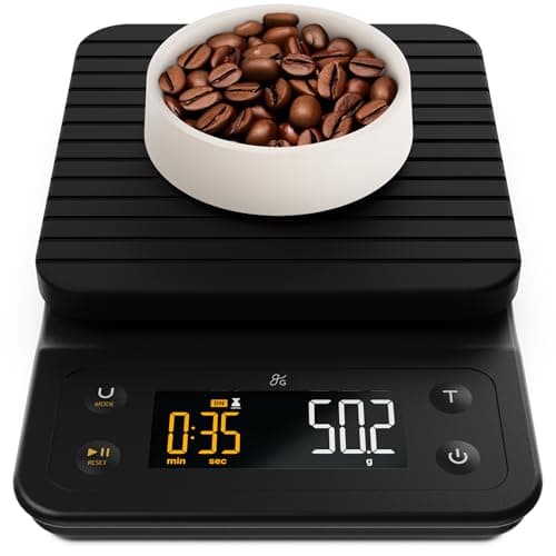 Greater Goods Coffee Scale with Timer – 0.1g Precision Digital Coffee & Espresso Scale for Pour-Over, Coffee Bean Weighing, Barista Brewing, Waterproof Cover, 3kg Capacity (Onyx Black)