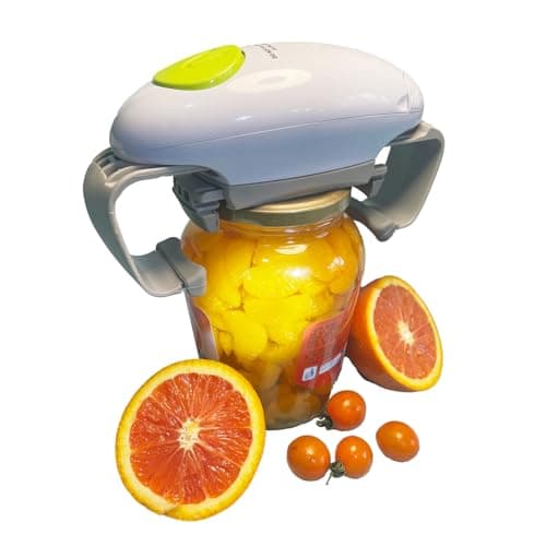 INSTACAN Higher Torque and One Touch Electric Jar Opener Easy Remove Almost Size Lid with Auto-Off, Powerful Bottle Opener for Arthritic Hands, Automatic Jar Opener for Weak Hands and Seniors (White)