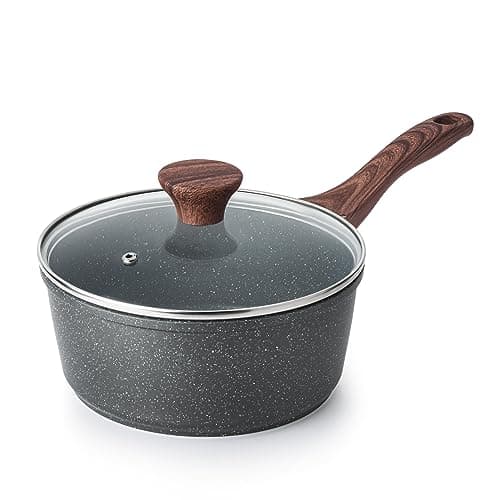 SENSARTE Nonstick Saucepan with Lid, 1.5 Quarts Small Pot