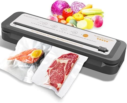 MEGAWISE Updated Vacuum Sealer Machine,MEGAWISE Food Sealer w/Starter Kit (Grey)