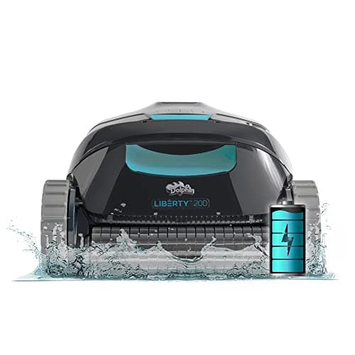 Dolphin (2026 Model) Liberty 200 Cordless Robotic Pool Vacuum Cleaner — Simple Inductive Charging Wall Climbing Capabilities Ideal for Above and In-Ground Pools up to 33 FT in Length Blue