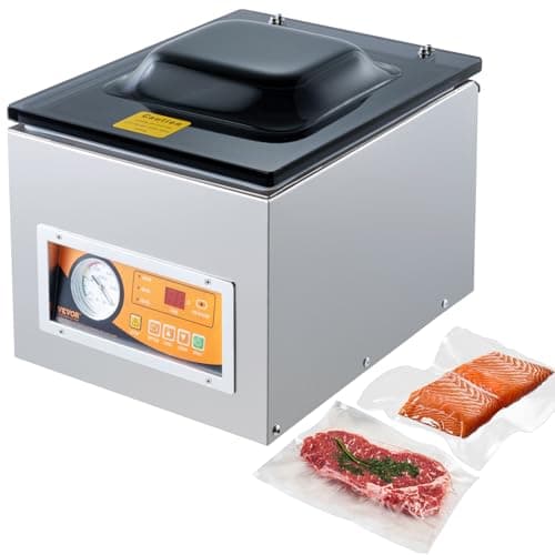 VEVOR Chamber Vacuum Sealer, 260W Sealing Power, Vacuum Packing Machine for Wet Foods, Meats, Marinades and More, Compact Size with 10.2 in Sealing Length, Applied in Home Kitchen
