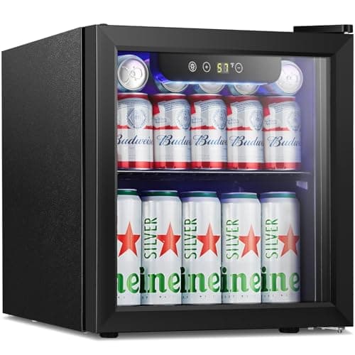 Antarctic Star Mini Fridge Cooler - 12 Bottle 48 Can Beverage Refrigerator Glass Door for Drinks or Beer Wine – Small Drink Dispenser for Home, Office or Bar, Electronic Temperature Control,1.3cu.ft.