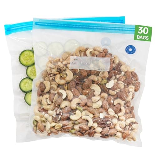 GERYON Vacuum Sealer Bags 30 Pack (10"x11"), Reusable BPA-Free Zipper Bags for Food, Compatible with GERYON Vacuum Sealers, Ideal for Food Storage, Freezer, Microwave, Sous Vide Cooking