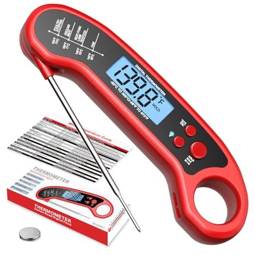 Meat Thermometer Digital, Instant Read Meat Thermometer for Grill and Cooking, Waterproof Food Thermometer for Kitchen and Outside, BBQ, Turkey, Candy, Liquids, Beef